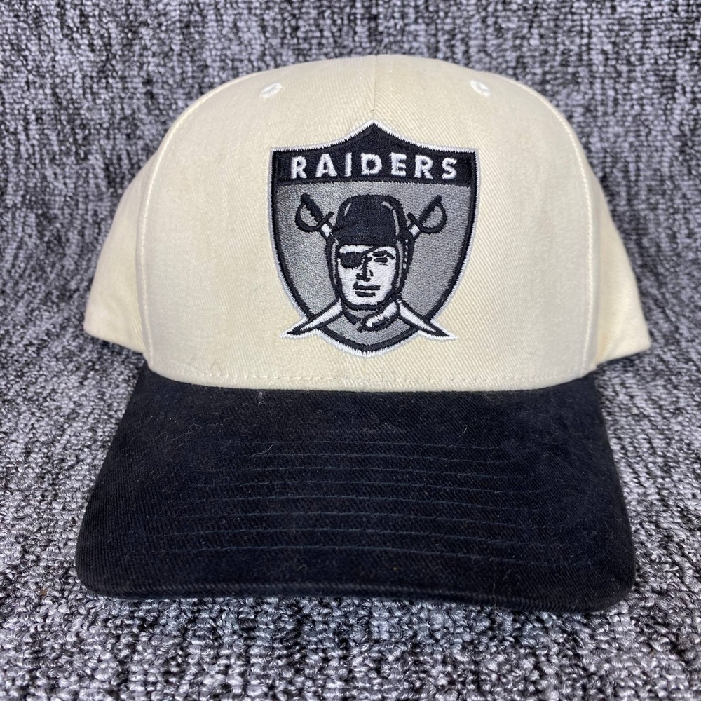 Mitchell & Ness Raiders Snapback Hat Mens OSFM Off White Black Visor